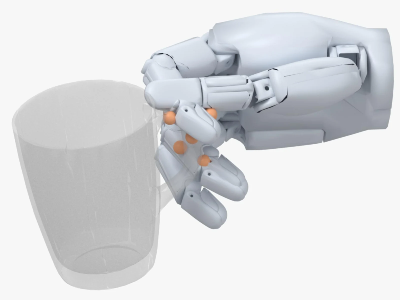 Geometric initialization of the robot hand on a cup